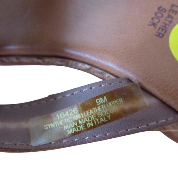 Mariella Floral Wedge Sandals 9 Tan Leather Slip On Boho Made in Italy Summer - Picture 11 of 11